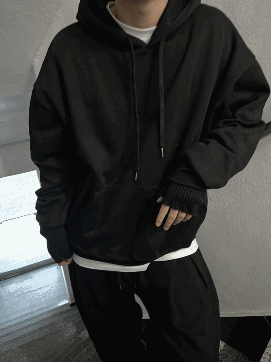 [기획 / 1+1] 베이직 오버핏 컬러 후드