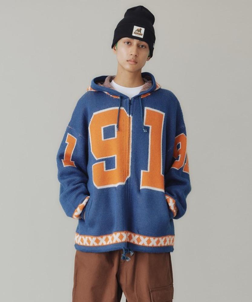 엑스라지 니트 후드집업 자켓