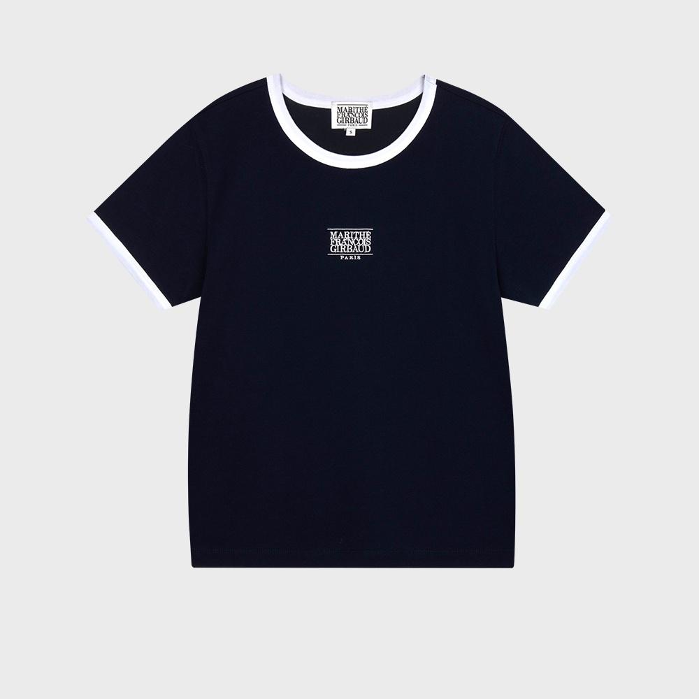 W CLASSIC LOGO RINGER TEE navy