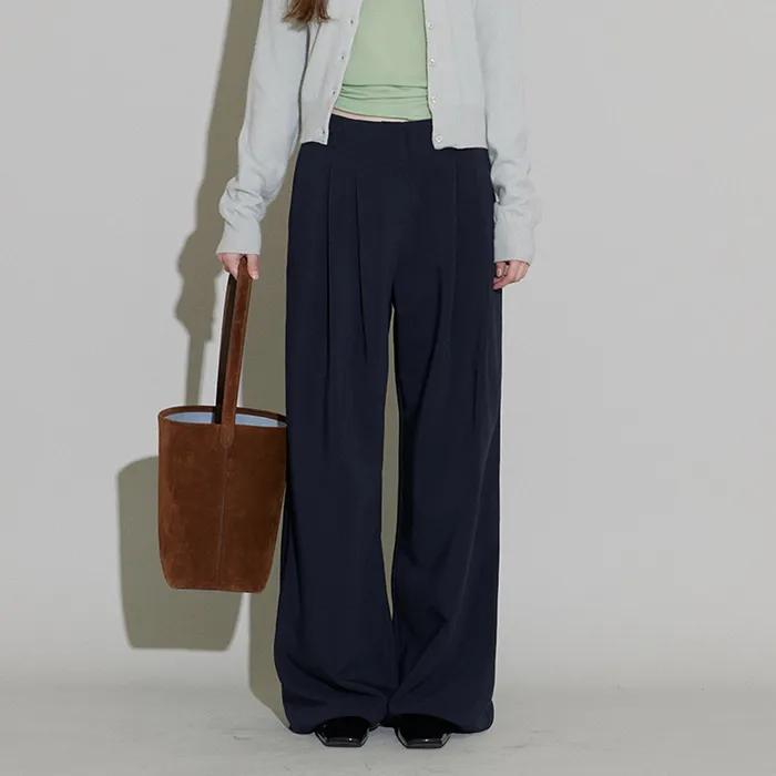 GAVE WOOL SLACKS (NAVY)
