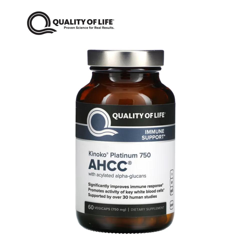 키노코 플래티넘 AHCC 750mg, 표고버섯 균사체, 60캡슐