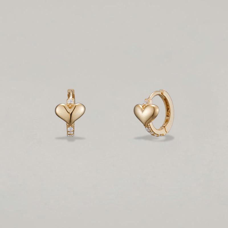 14K Heart Cubic One-Touch E