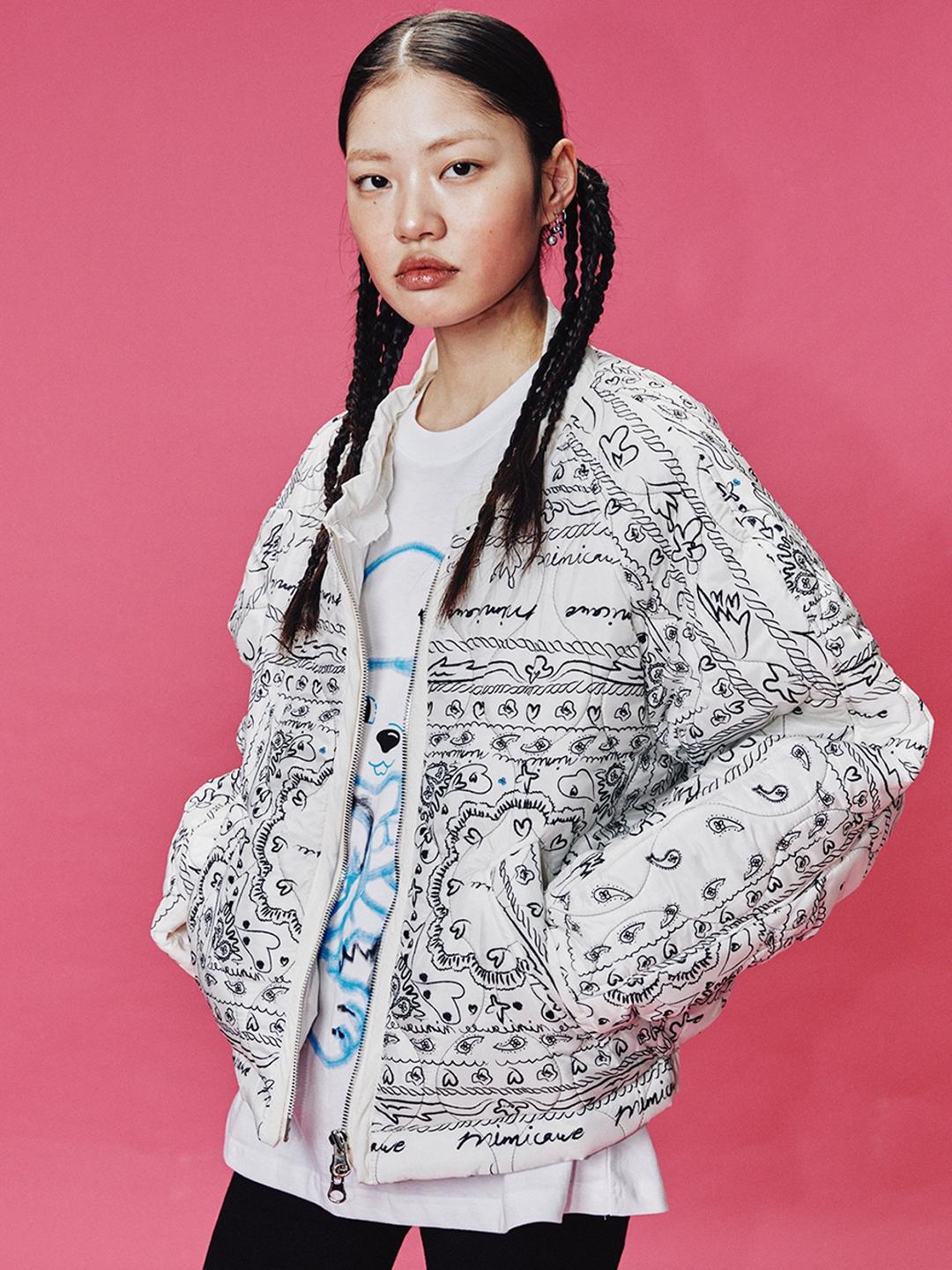Bandana light padding jacket no.2/white