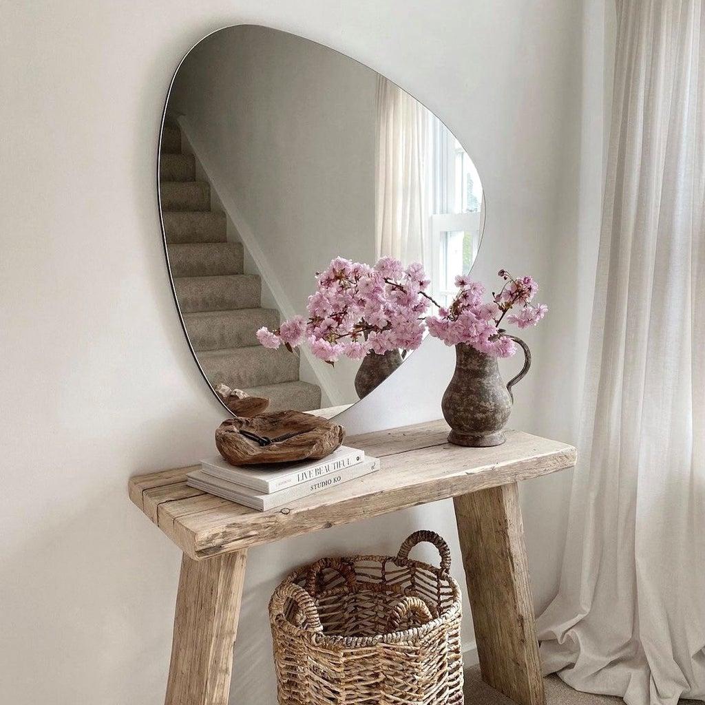 Edge - Frameless Contemporary Pebble Wall Mirror 37" x 31" (94cm x 76cm)