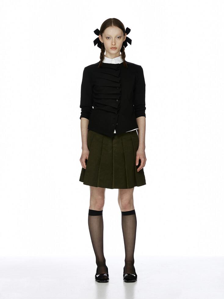 MIDI PLEATS SKIRT (KHAKI)