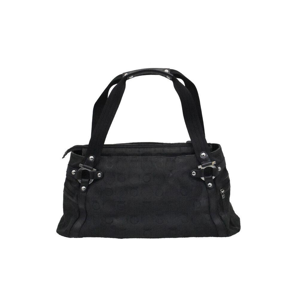 중고  페레가모 블랙 로고 패턴 토트백 11017