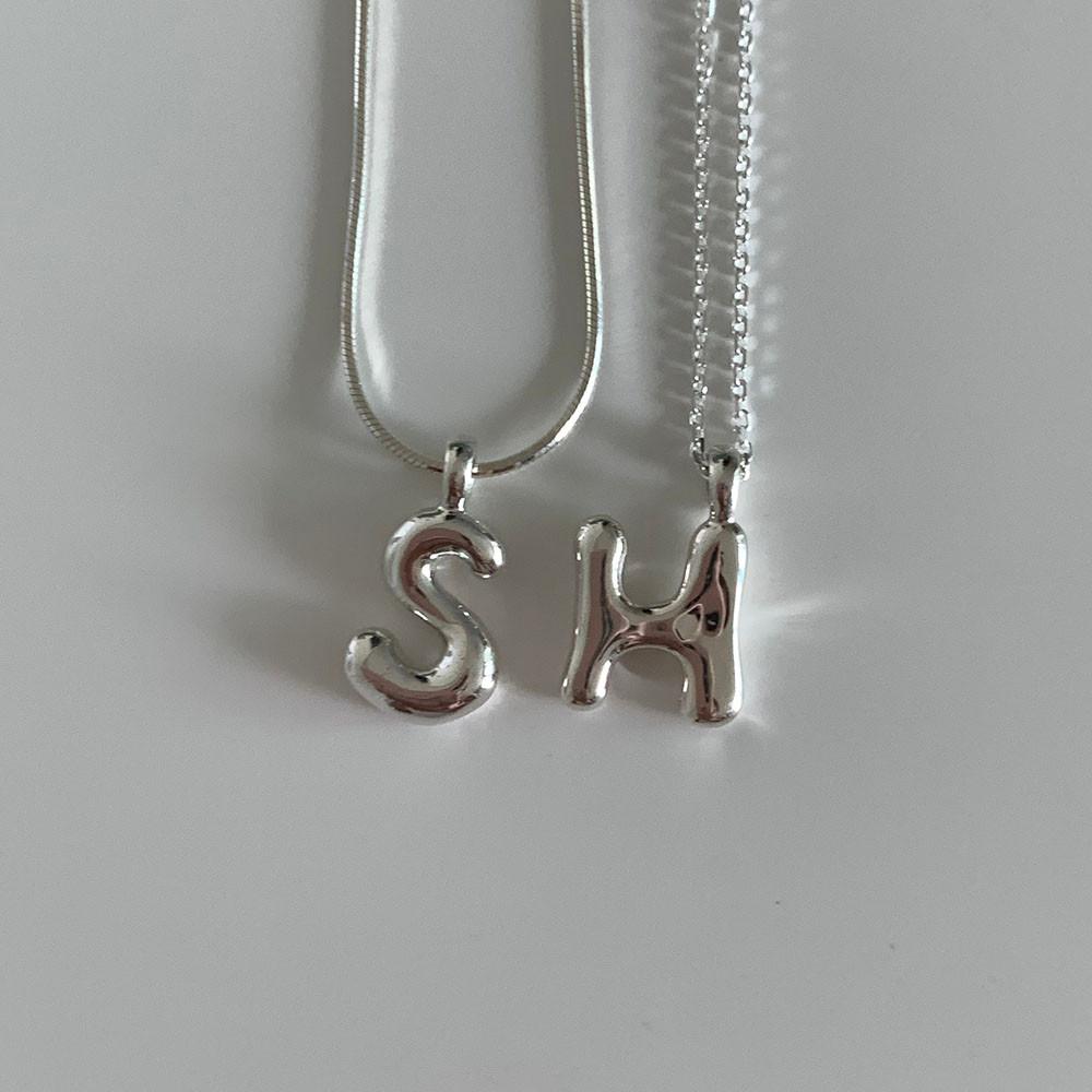 실버 925 알파벳목걸이 뱀줄이니셜목걸이