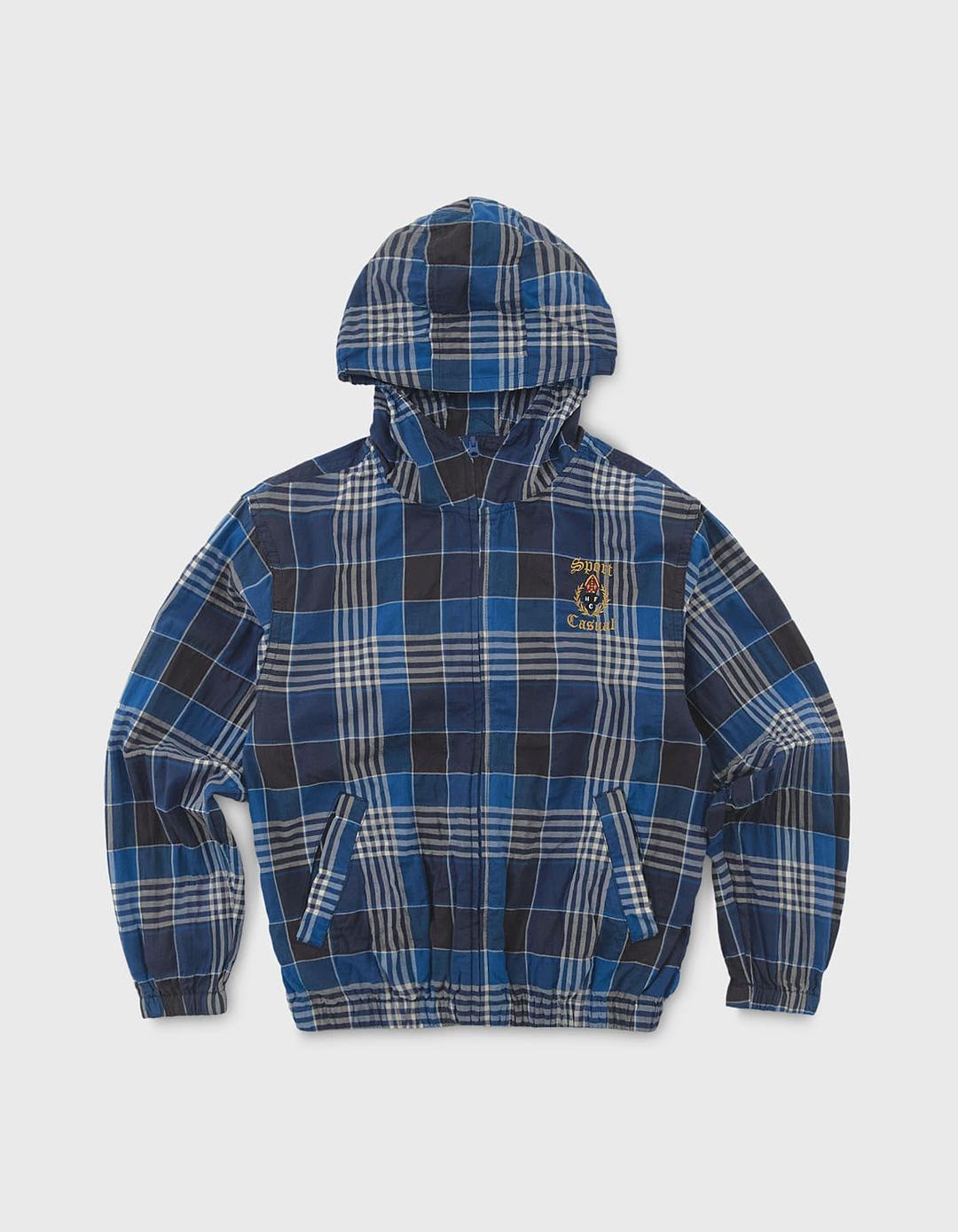 CHILDREN S&C CREST CHECKED ZIP-UP HOODIE / Navy