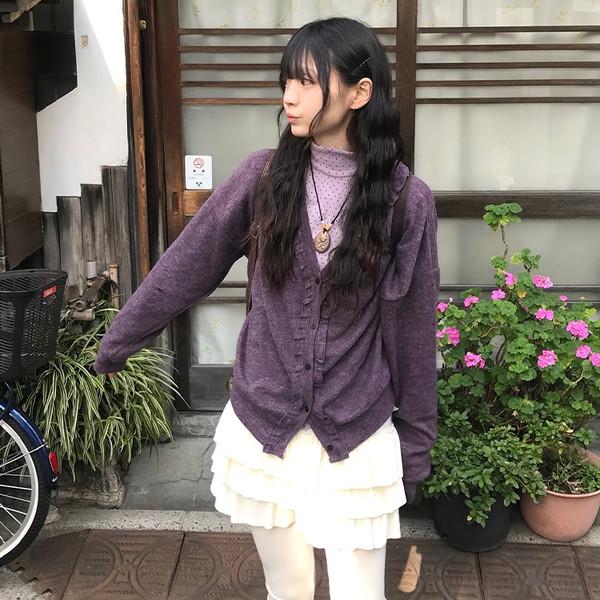 시오 러플 가디건 ( sio ruffle cardigan )