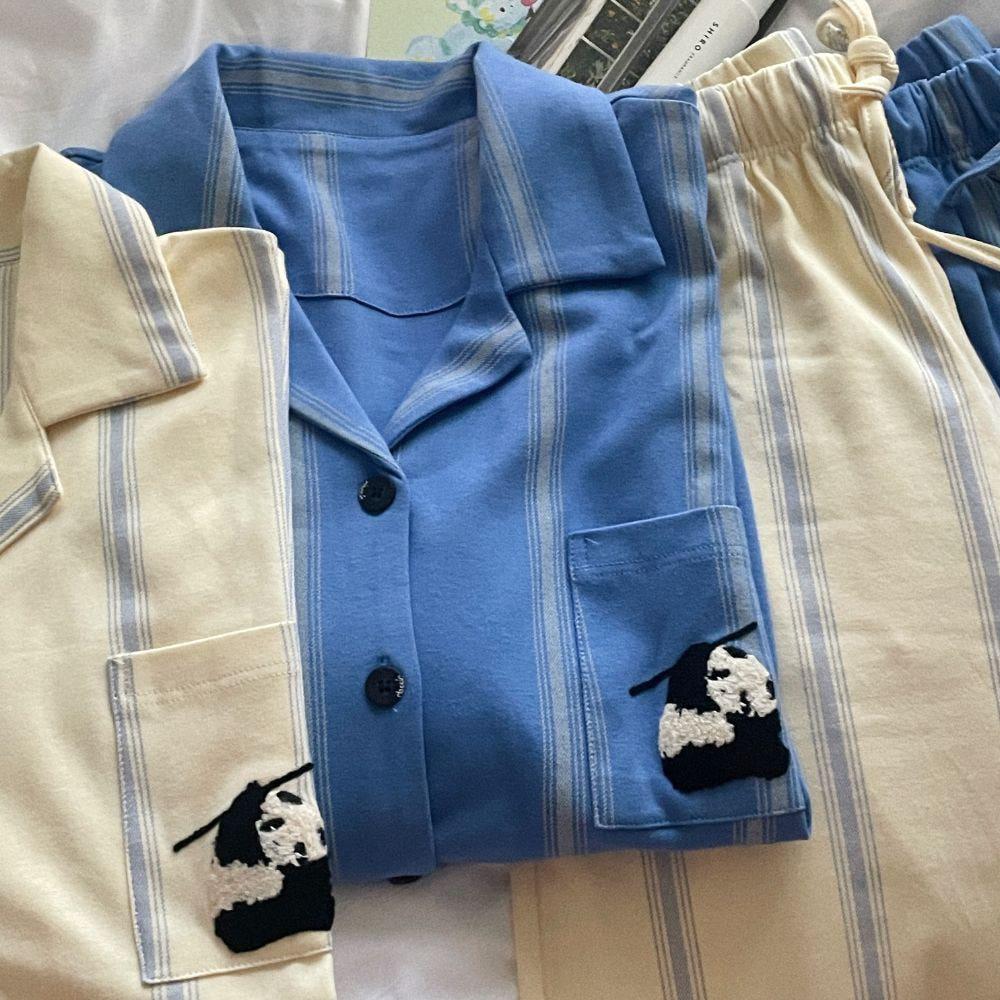 (only)워렌 줄무늬 판다 커플 잠옷 신혼부부 홈웨어 파자마파티 생일선물