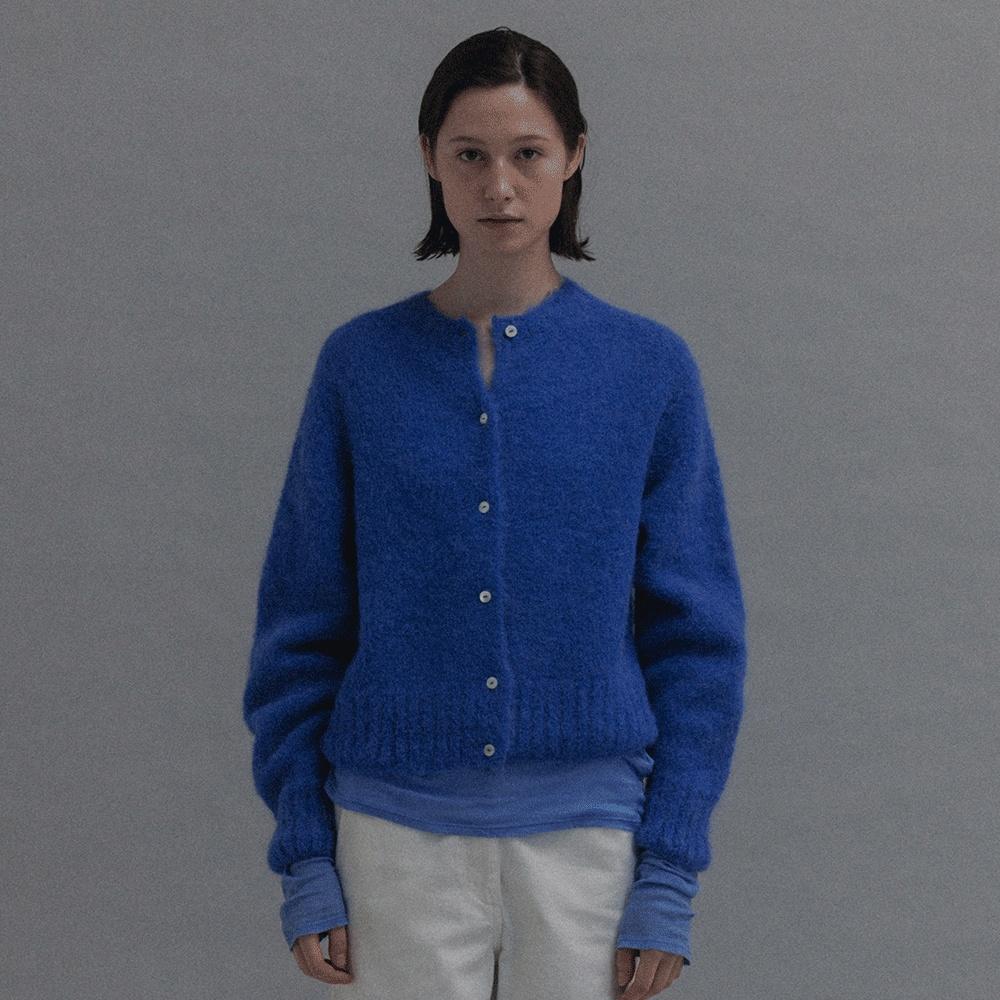 Alpaca knit cardigan (Pacific blue)