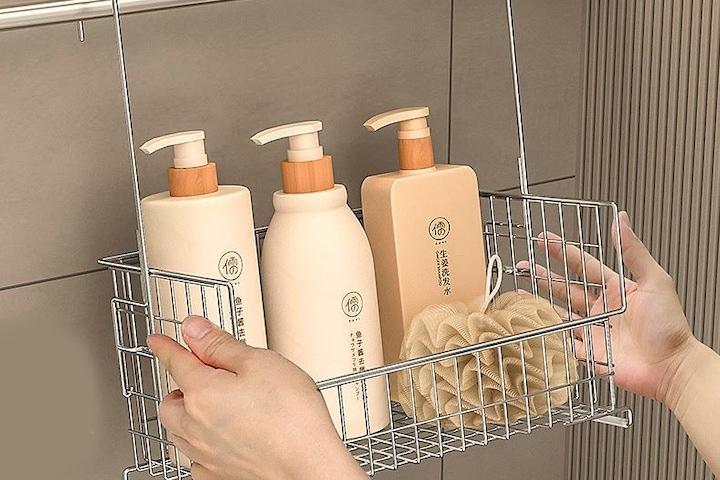 욕실 공중부양 수건 걸이 선반 걸이형 철제 바스켓 욕실 용품 수납 행거