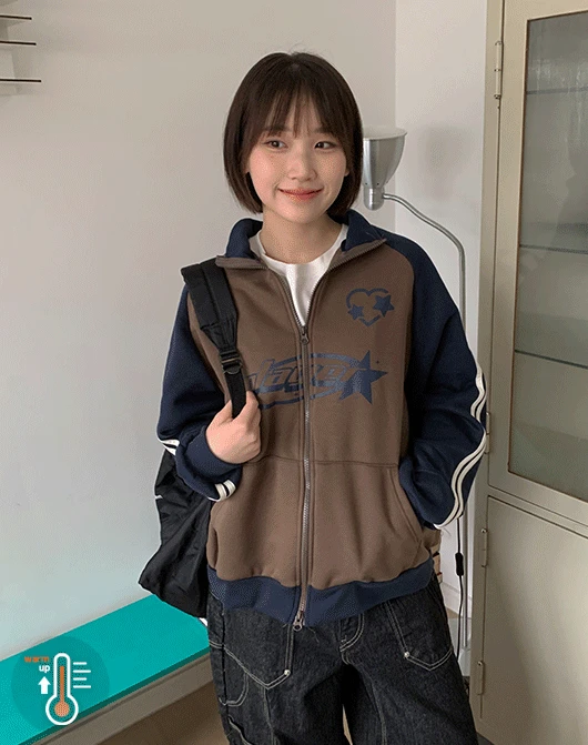 [unisex] 산코니 레터링 기모 투웨이 나그랑 트랙 집업 (4color)