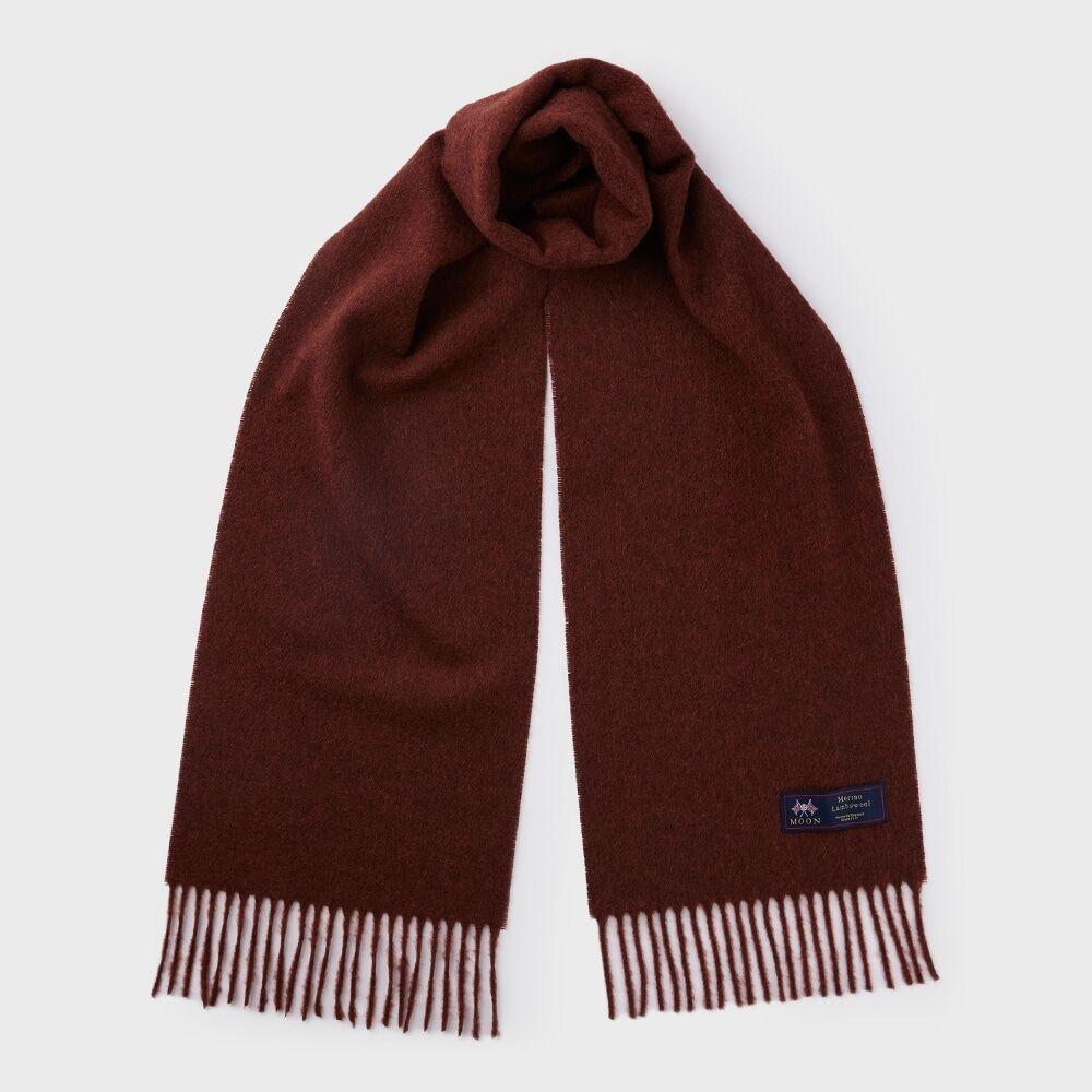 아브라함문 메리노울 머플러 25cm - 다크 러스트