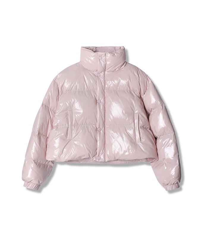 Siberia Duck Shiny Crop Padding PINK