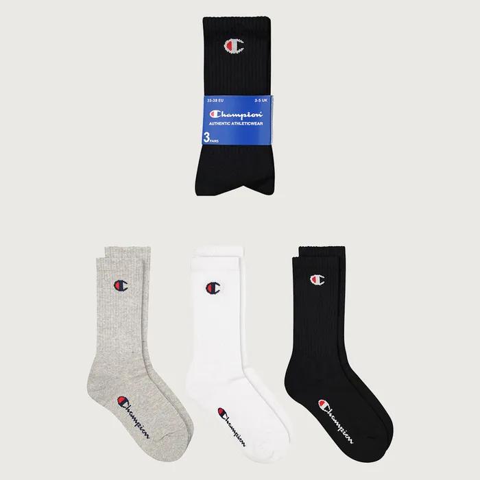 C로고 풀랭스 삭스 3PACK Grey White Black