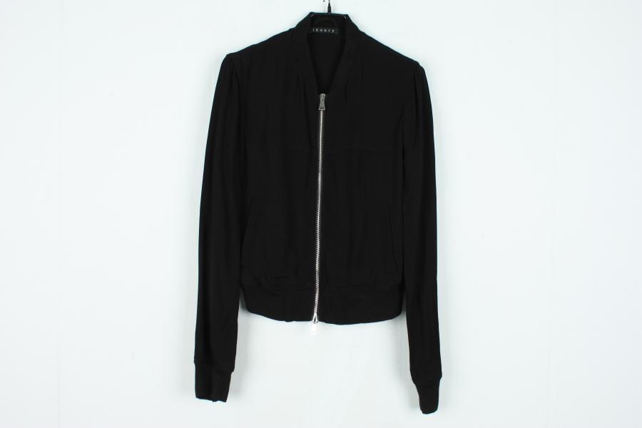 띠어리 집업 라운드 브이넥 블랙 카라 봄 쟈켓(S)