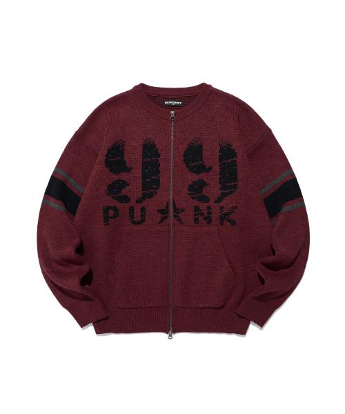 99 PUNK ZIP UP KNIT_BURGUNDY(IK2EFMK684A)