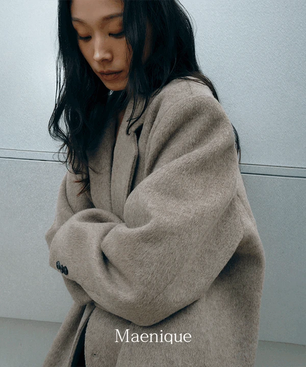 [MNQ] 케이먼 싱글 오버핏 울 롱 코트 (UNISEX)