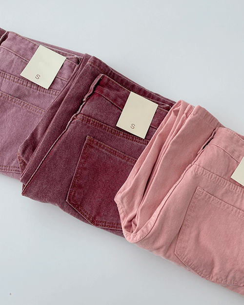 빈티지 뮤트핑크 다잉데님팬츠 - 3 color