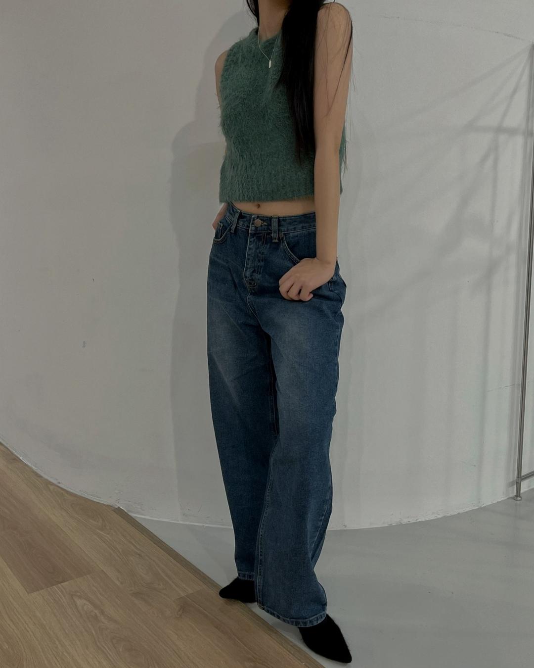 브러쉬 드롭 데님팬츠