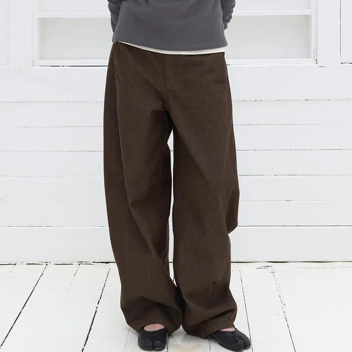 커브드 데님 팬츠 (브라운)