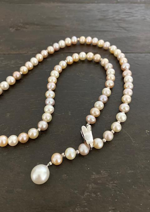 Fresh Water Pearl Adjustable 925silver Necklace