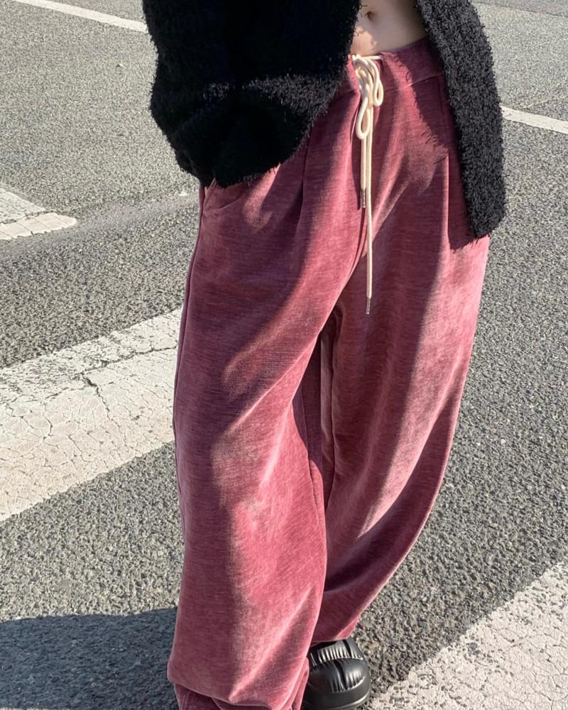 여성 스트랩 벨벳 팬츠 2color