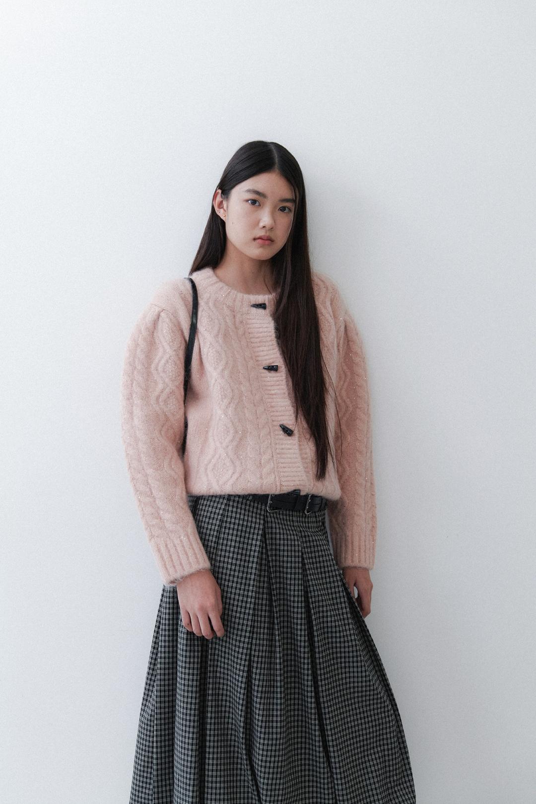 [POP UP ONLY] SPANGLE CARDIGAN - APRICOT PINK