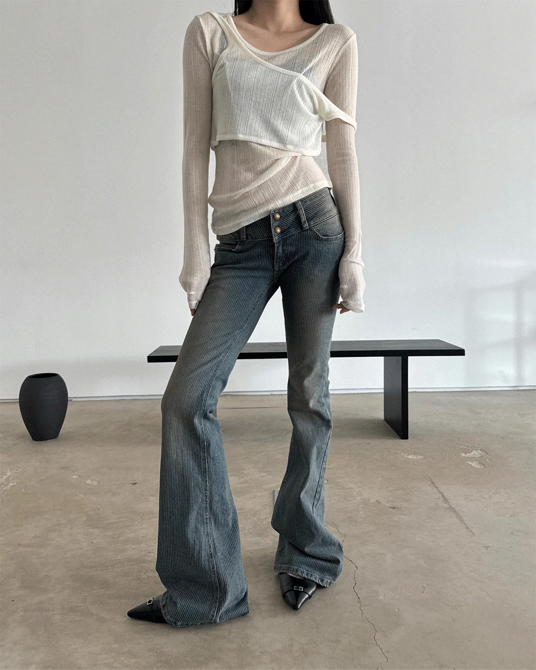 앤틱 스트라이프 데님