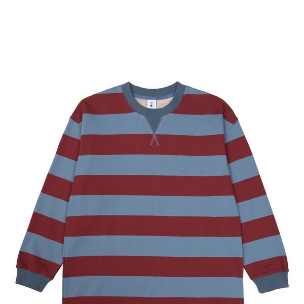 Striped Oversized Sweatshirt(Sky)