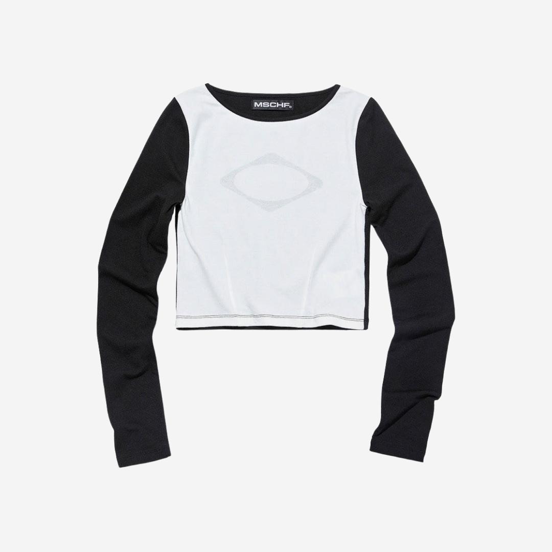 (W) Mischief Front Darted Long Sleeve Top White