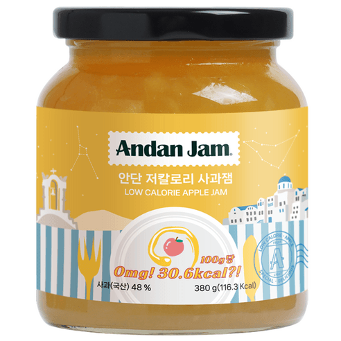 안단잼 저칼로리 사과잼, 380g, 1개 - 과일잼 | 쿠팡