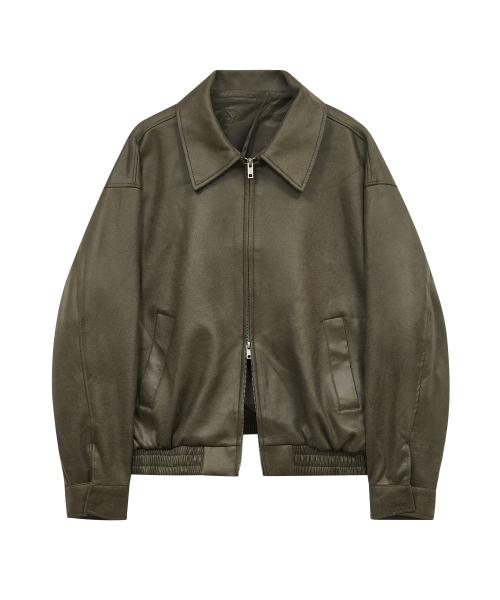 86-IRO334 빈티지 블루종 스웨이드 자켓 카키