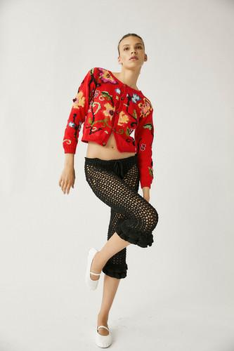 Kamba Hand Knitted Floral Cardigan