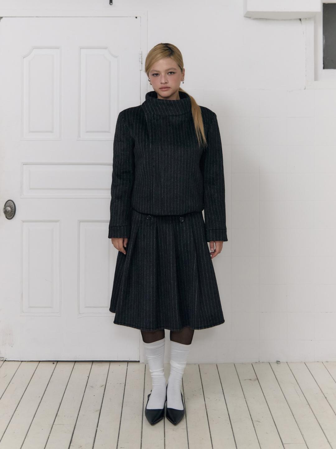 KANARI SHORT COAT -Dark grey-