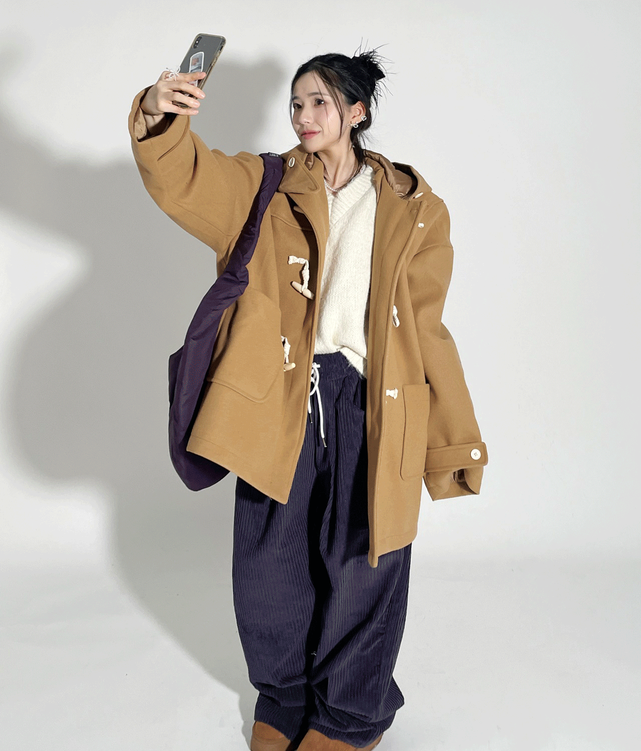 [기획아우터] 반트 토클 떡볶이 단추 하프 코트 자켓 (그레이품절)