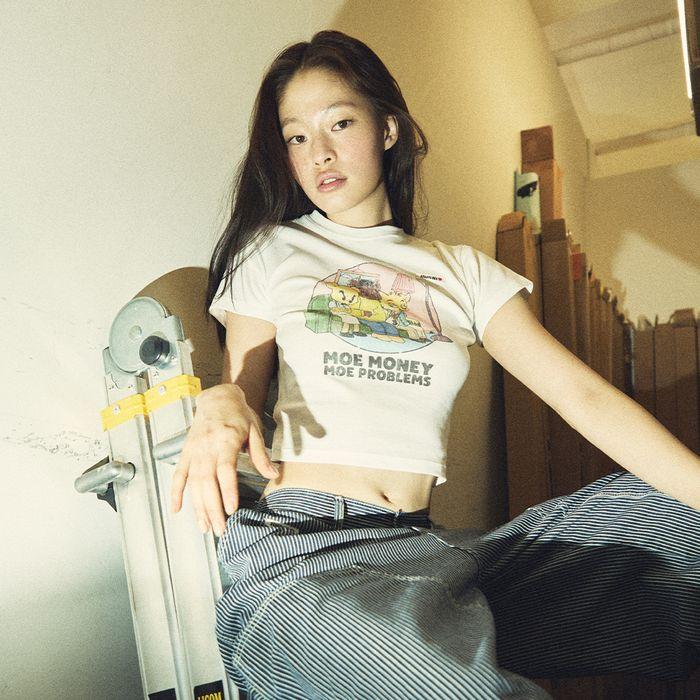 Moe Money Crop T-shirts_White