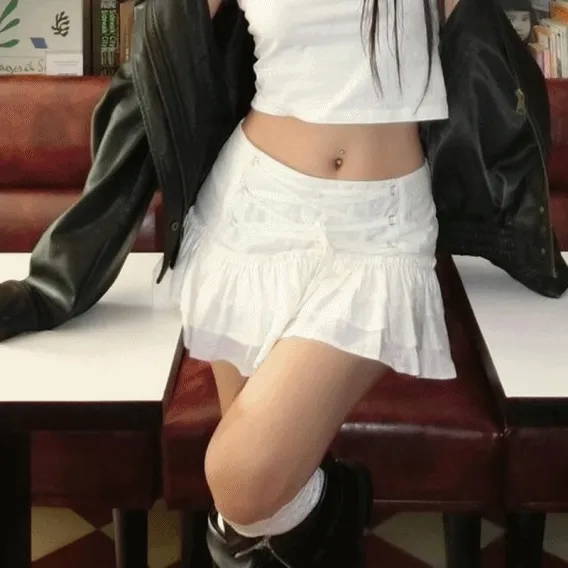 [바로배송]프릴 코르셋 캉캉 미니 스커트