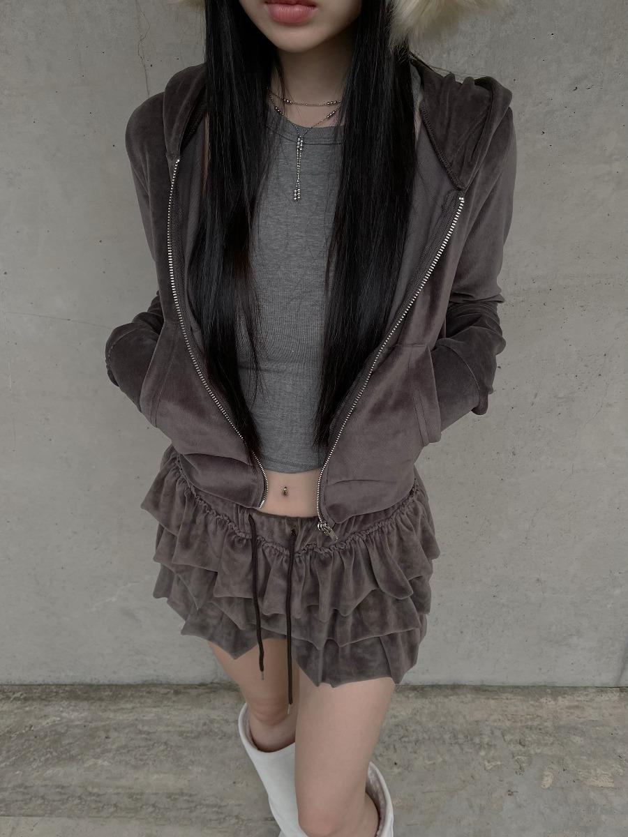 year beulah crop hood zip-up(4 color)