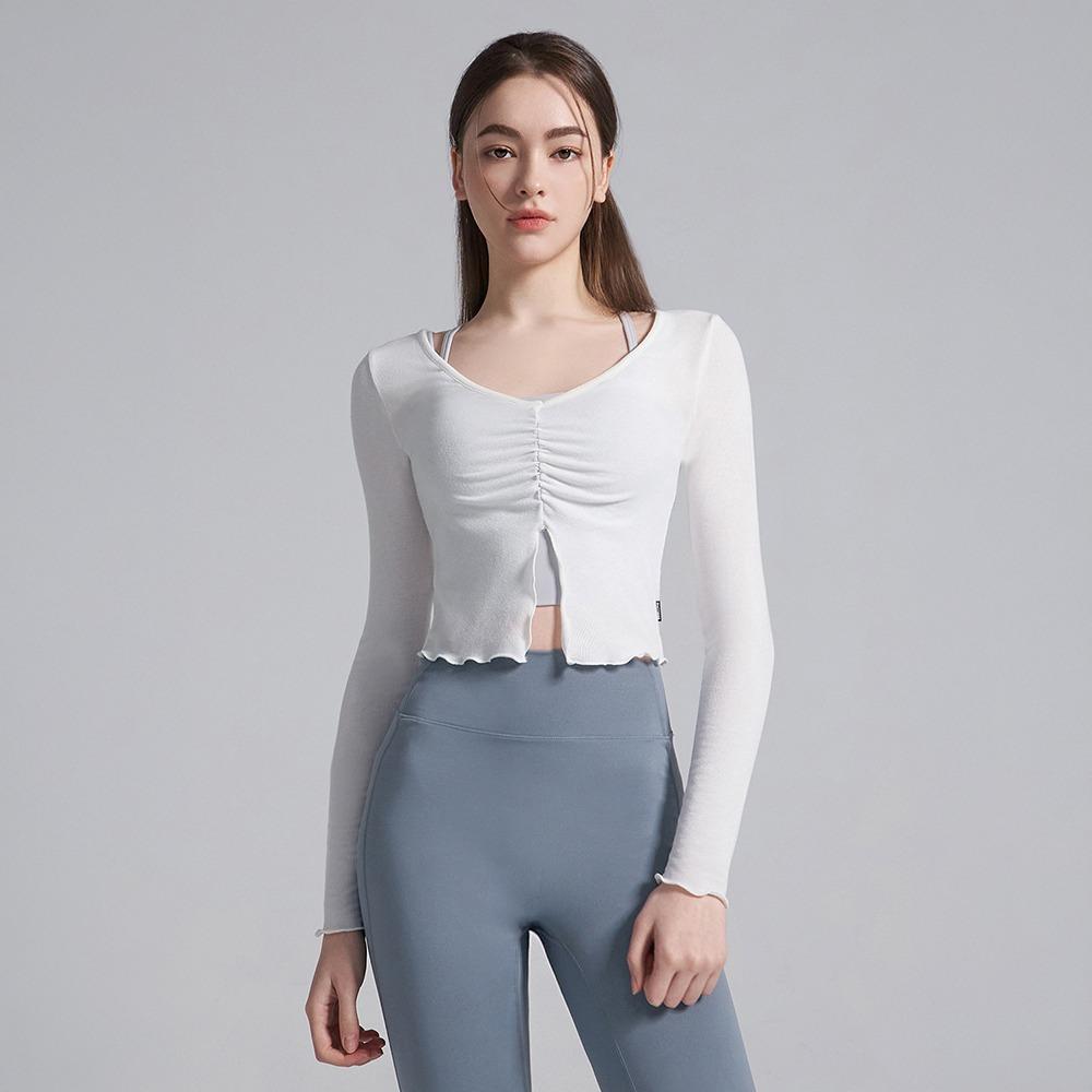 프론트 슬릿 셔링 커버업 화이트