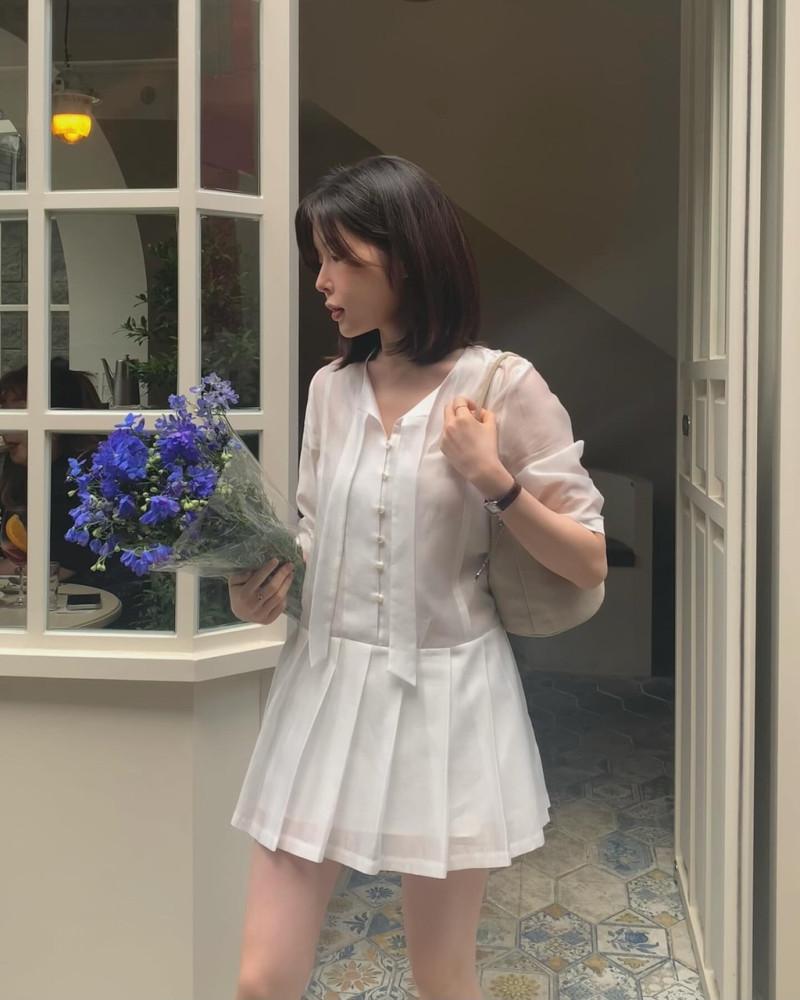 [MADE/당일] 시어 타이 플리츠 원피스