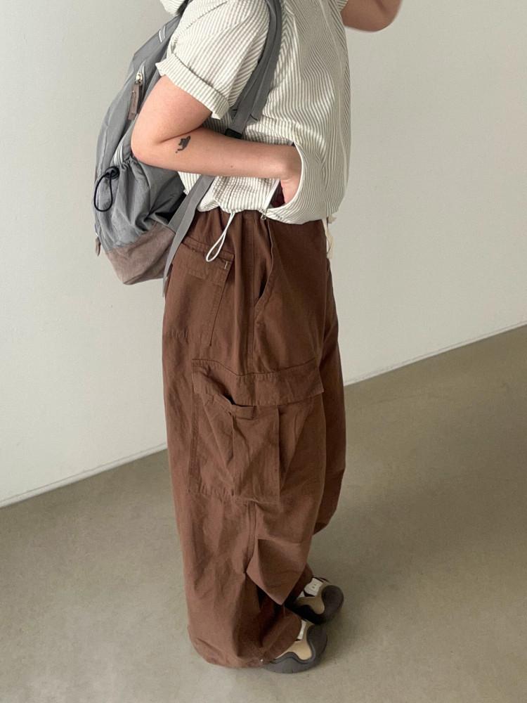 Vintage cargo big pocket pants (2color)