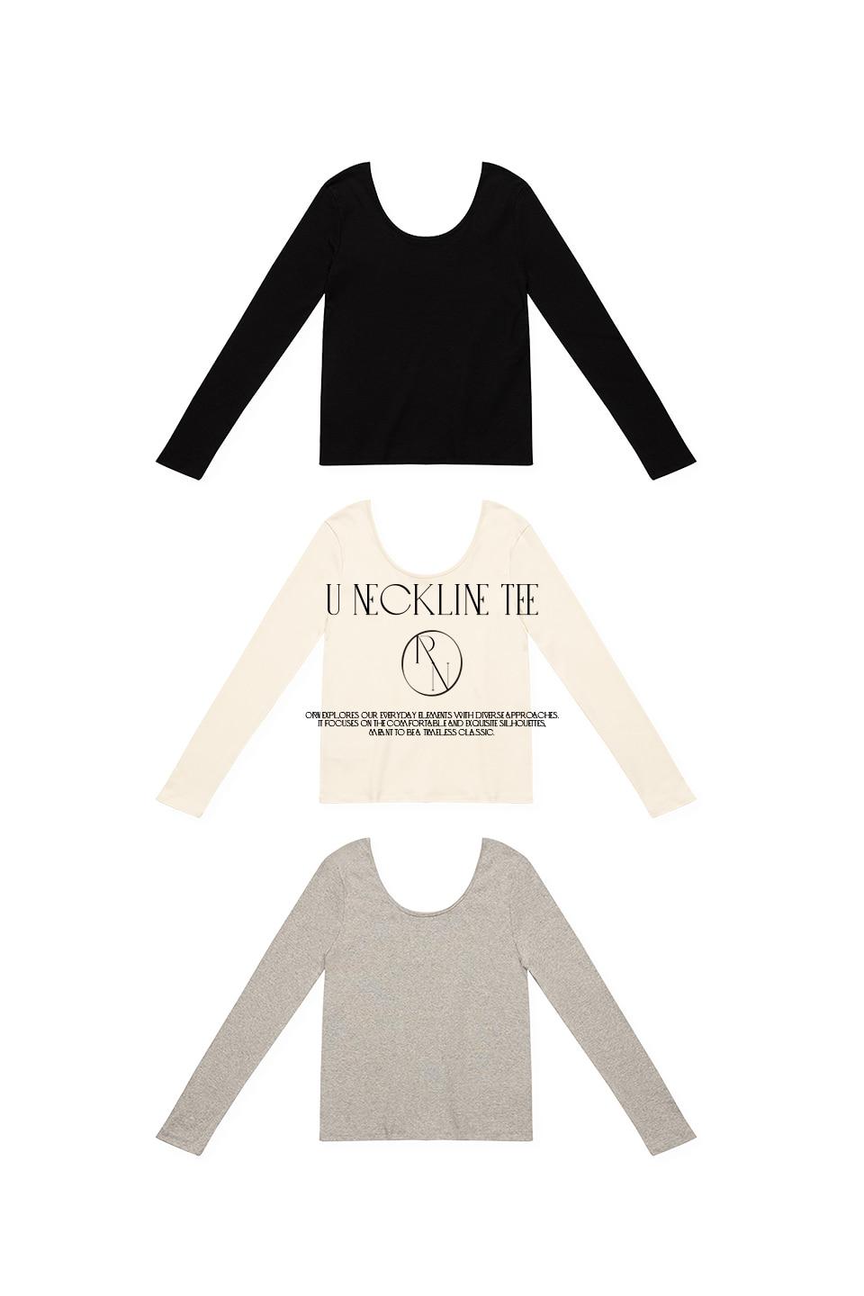 U neckline tee