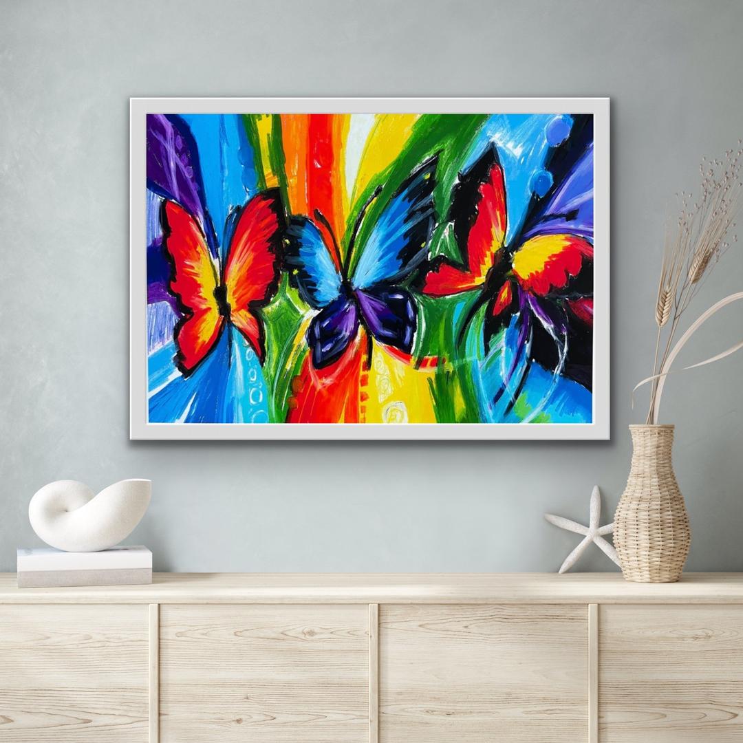 Colorful Butterflies  - fine prints of original artwork - Matted and signed 5x7" ($25.00)