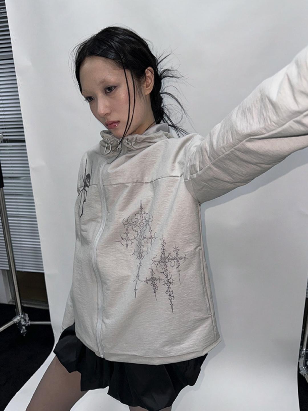 ang:project Spider Print Windbreaker Jacket