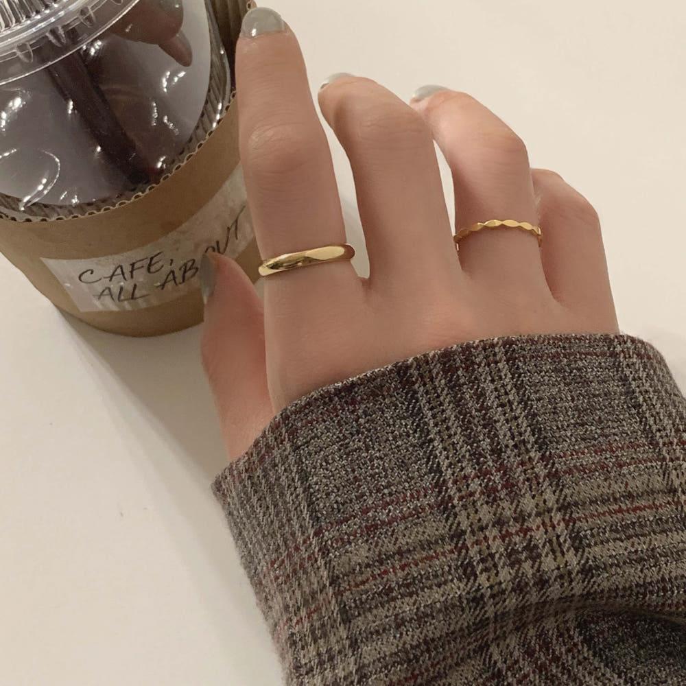 실버925 민자 라운딩 오픈 검지 반지 (실버,골드)