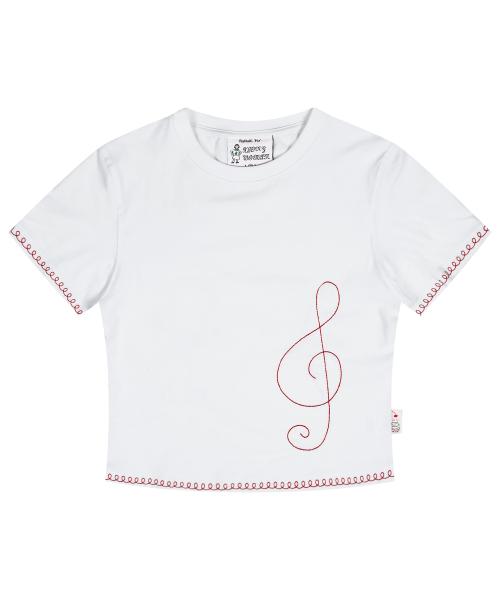 WXT032 G 클레프 스파이럴 숏 슬리브 (WHITE)