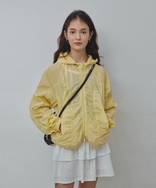 웨이브 셔링 윈드 자켓_Lemon Sherbet