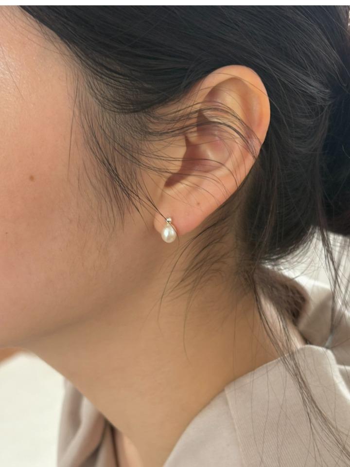 [silver 925] smooth pearl earrings